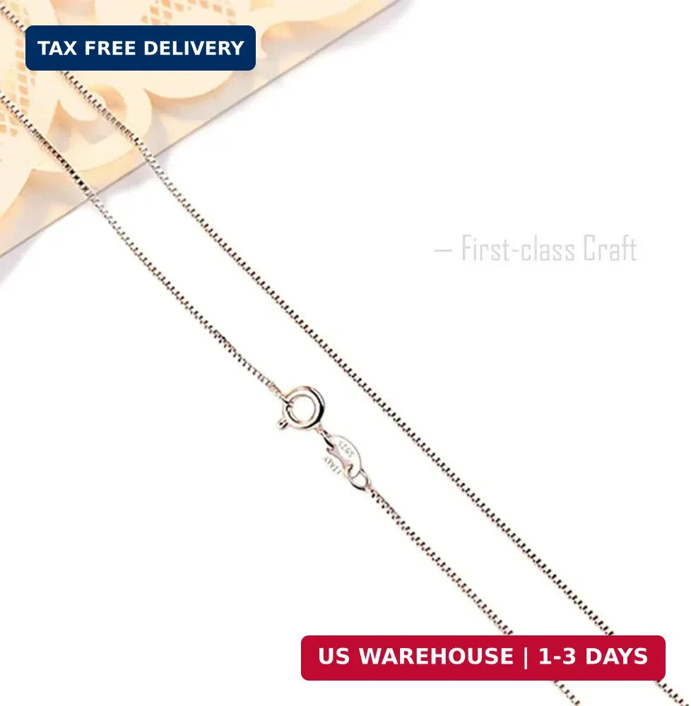 925 Sterling Silver Designer Chain 0.8MM Delicate Italian Box Chain – Super Thin