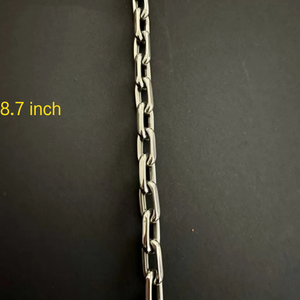 New Pure Titanium Chain Bracelet 8mm Wid Anti-allergic 8.7″ Lightweight Gift