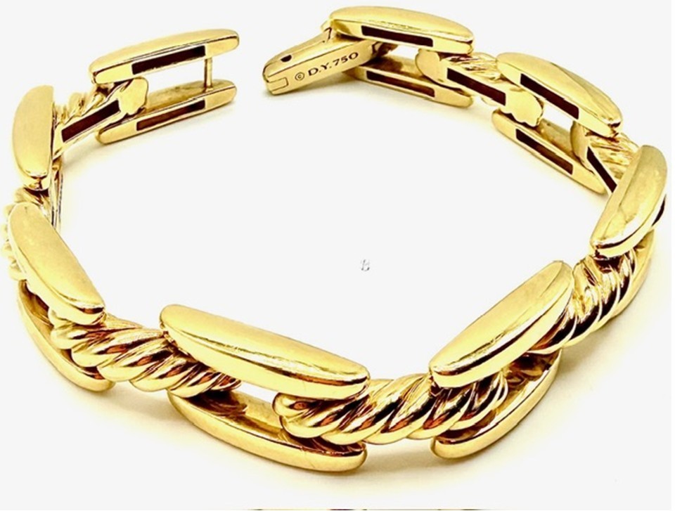 David Yurman Men’s bracelet 18k gold chain (74g of gold) 8 inches