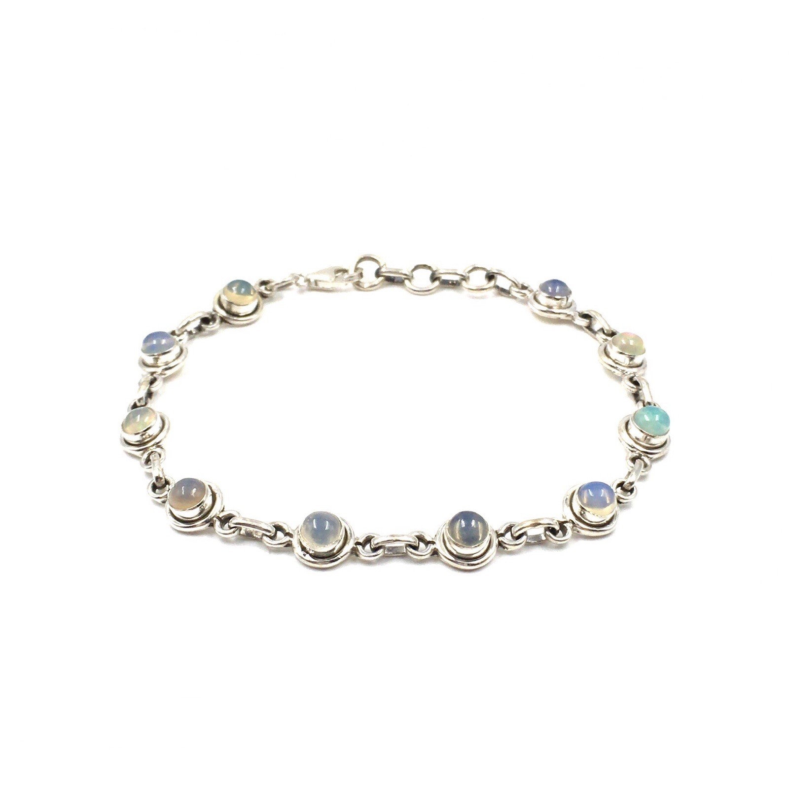 19-21.5cm Bracelet 925 Sterling Silver Opal Tennis Bracelet 4.9c Jewelry Multicolor