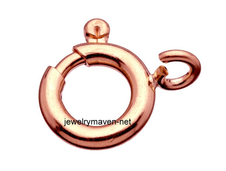 5mm STANDARD WEIGHT 14k Rose Pink Solid Gold Spring Ring Clasp OPEN Jump USA