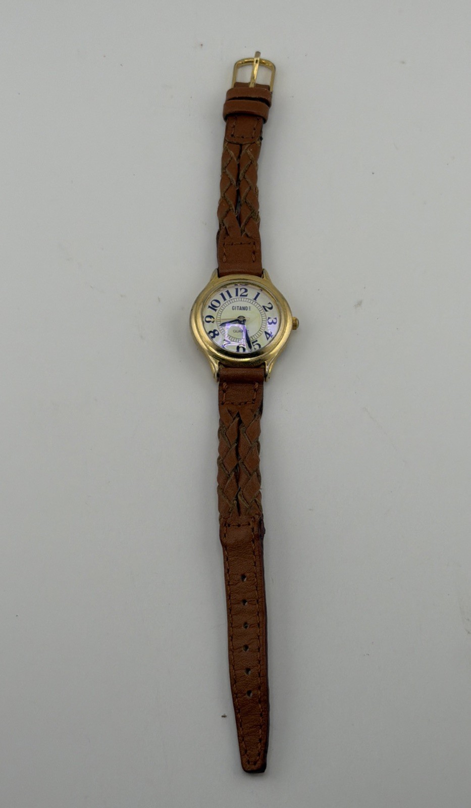 Gitano Womens Gold Tone Quartz Watch 865QS V377 Metal Bezel Base Japan Movt