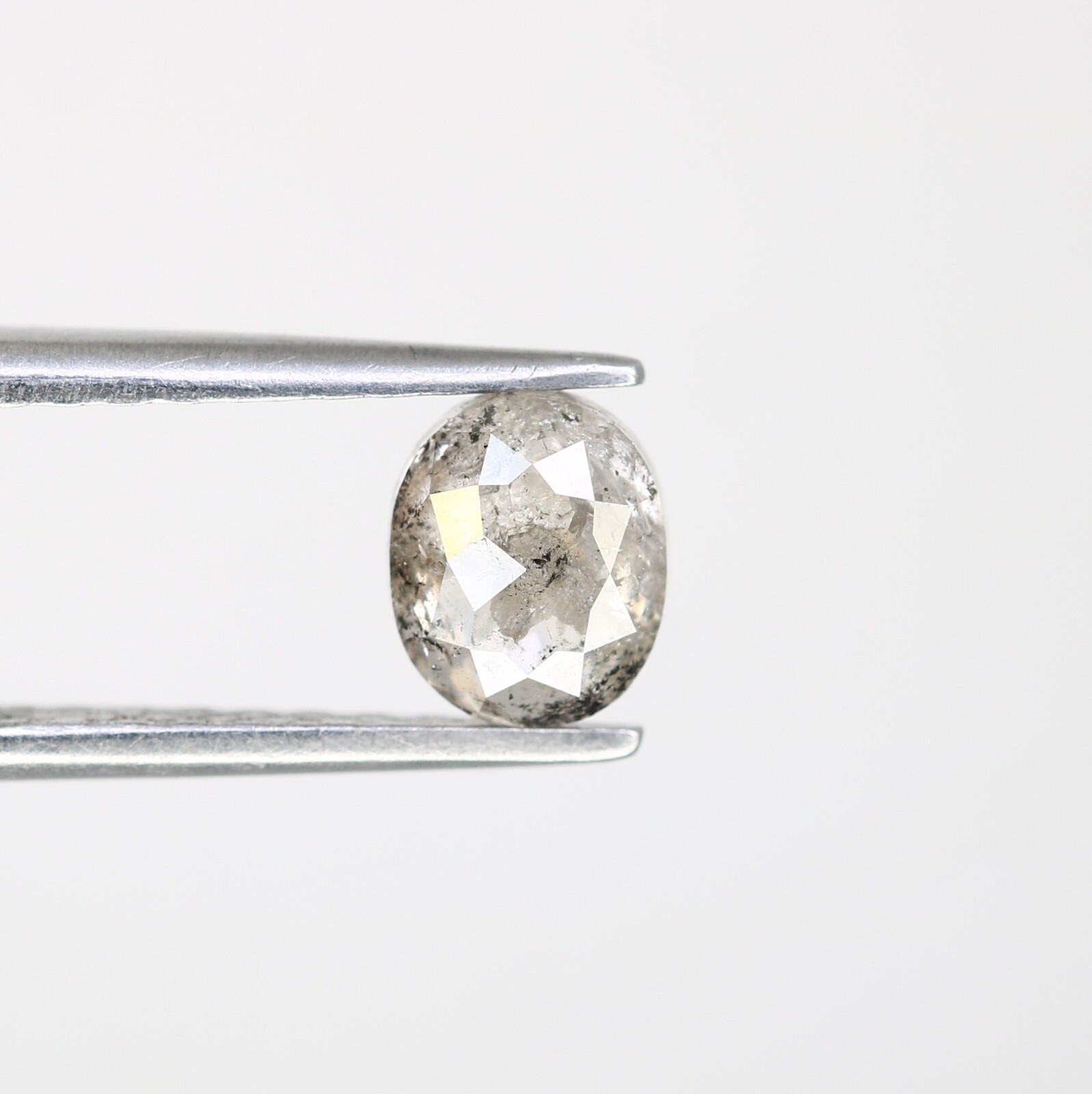 1.00 CT Oval Cut Salt And Pepper Diamond For Engagement Ring