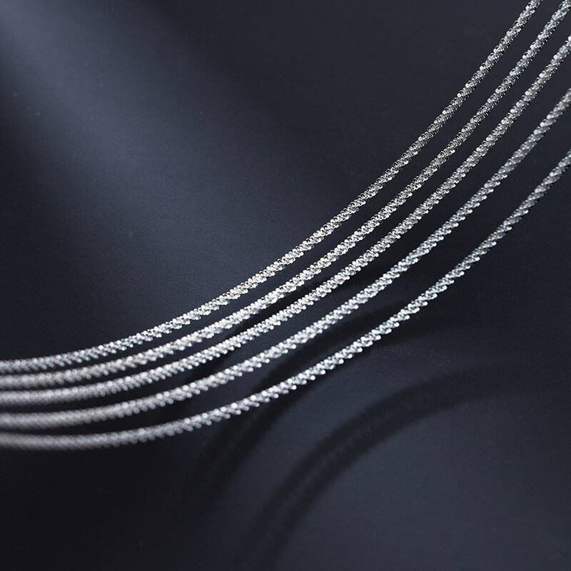 Stunning Genuine 925 Sterling Silver 2mm Starry Chain Necklace Jewelry 16″- 32″