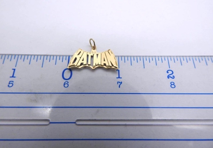 14K Yellow Gold Batman Charm Pendant Michael Anthony MA 1.3 Grams DC Comics