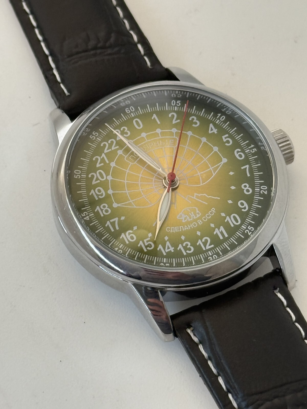 Watch Raketa 24h Automatic Wrist Men Russian Soviet USSR Polar Day Vintage Rare
