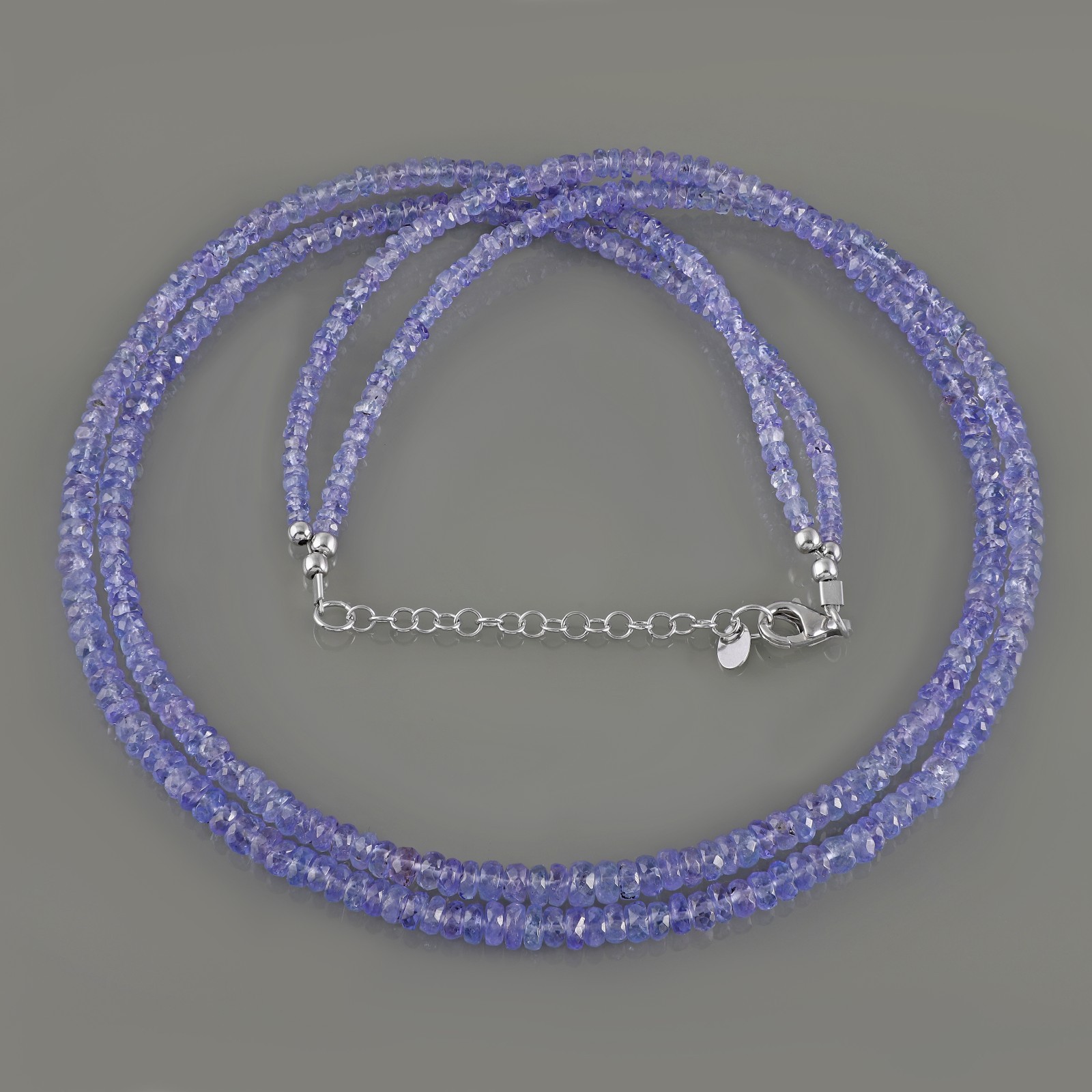 Natural Tanzanite Stone Beaded Necklace Faceted Roundel Tanzanite Gemstone
