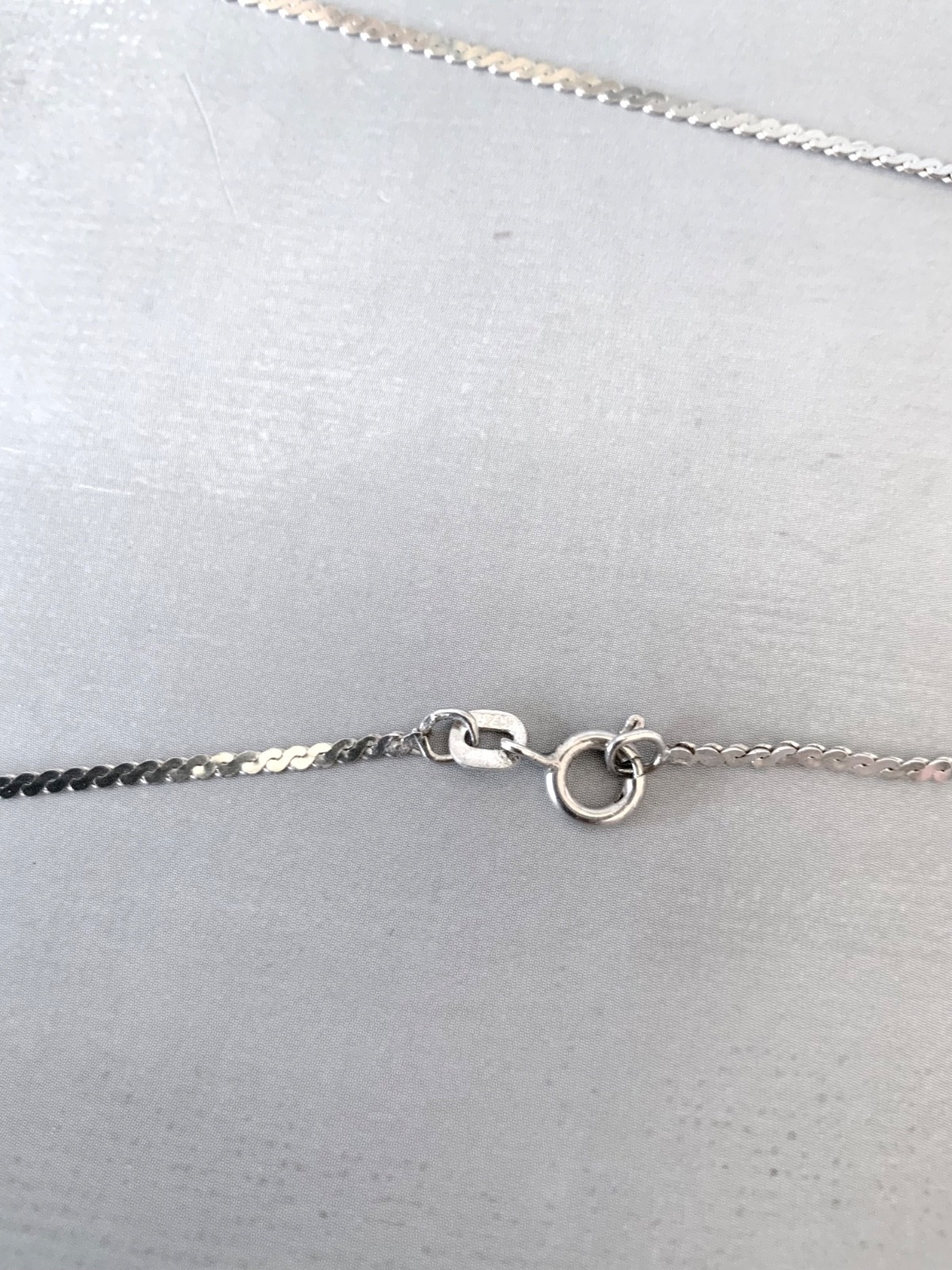 Vintage polished 925 sterling silver fine serpentine S-link necklace, 38cm