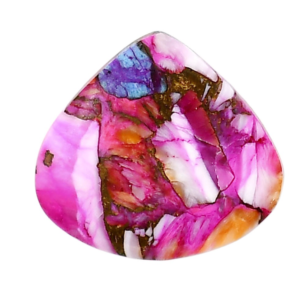 Kingman Orange Dahlia Turquoise 23.4×25.5×3.5 mm Heart Shape Gemstone LS78-05356