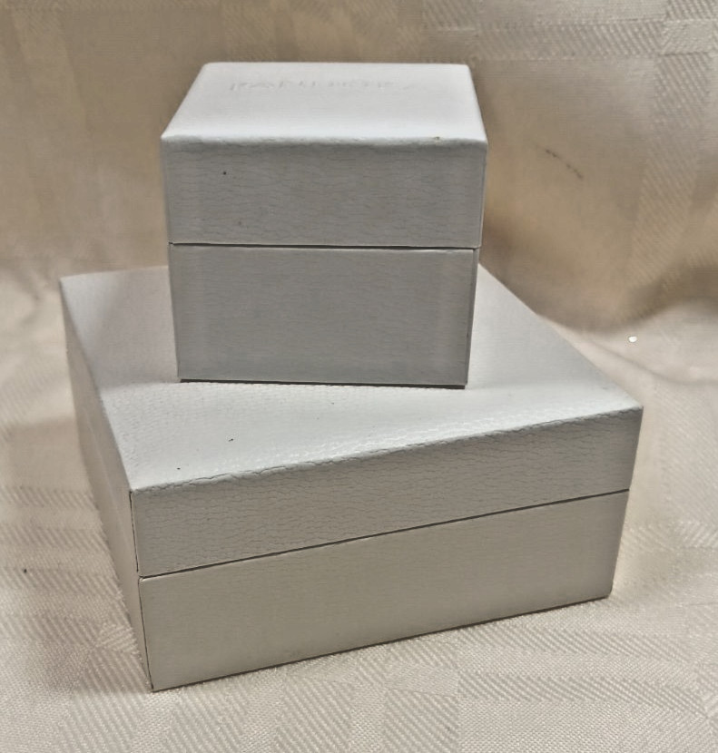 PANDORA White Necklace/Bracelet & Ring Boxes Set of 2 EMPTY w/Black Velvet Inner