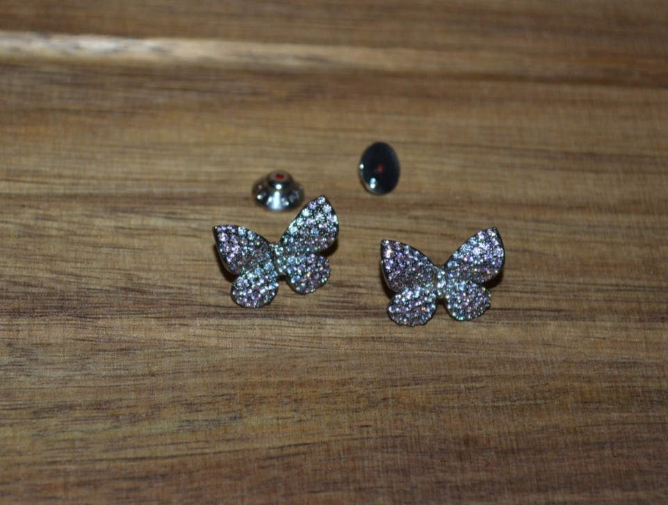 Henri Bendel Butterfly Pavé Crystal Stud Earrings