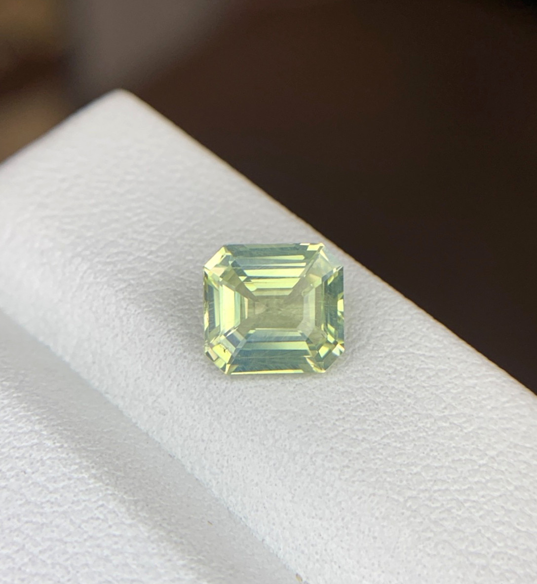 2.05ct Natural Chrysoberyl SQ 8x7mm Cream Yellow Green 100% Genuine Natural