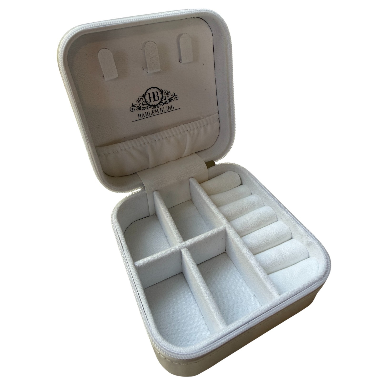 Harlembling Mini Leather Travel Jewelry Box Case