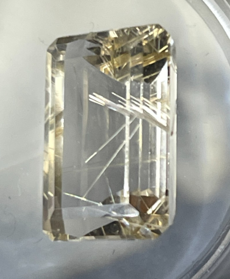 Natural Rutilated Quartz Rectangle 10x16mm Approx 10ct Golden Needles Loose Gem