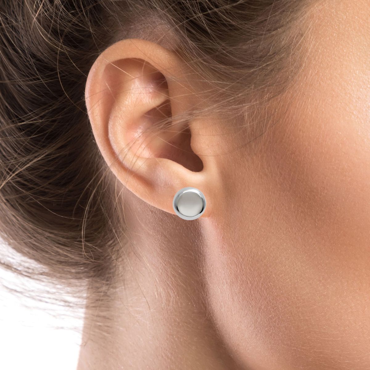 Ladies 925 Silver Mother of Pearl Round Stud Earrings – Gift Idea – Jewellery Elegant