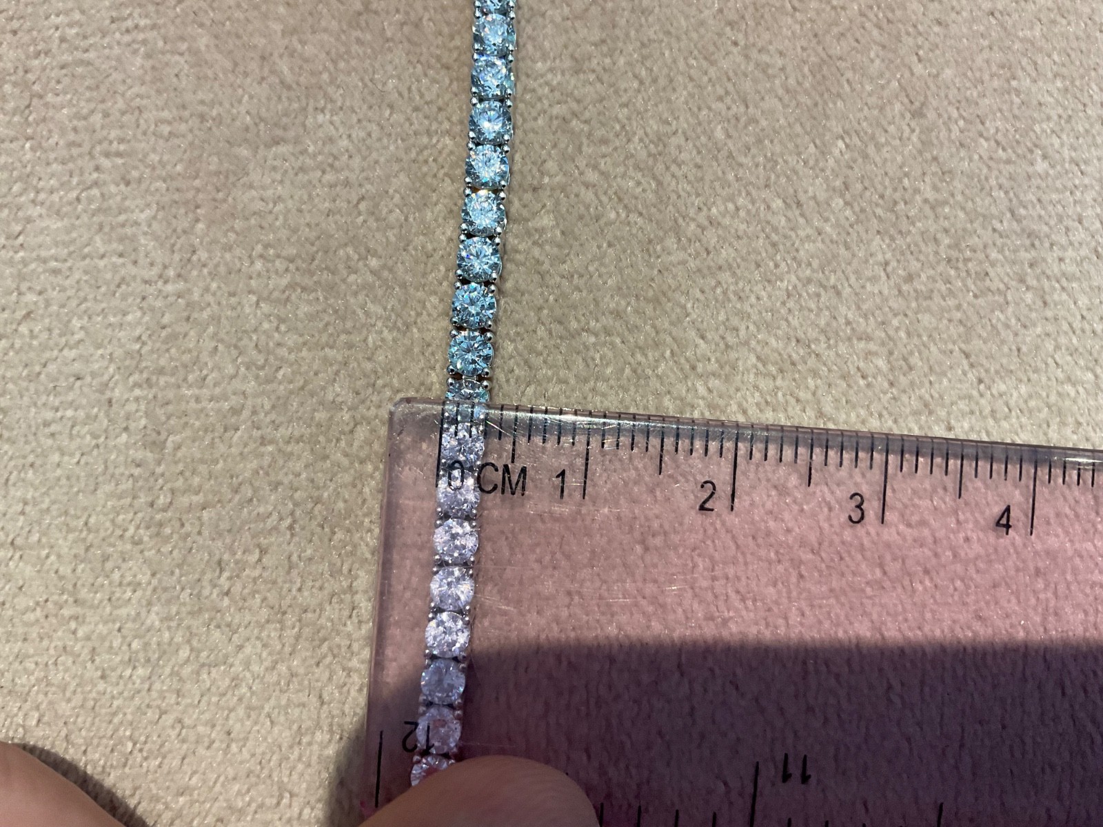 10.35 Carat Lab Created Diamond Tennis Bracelet Platinum Plated 925 6.5 Inch 3mm