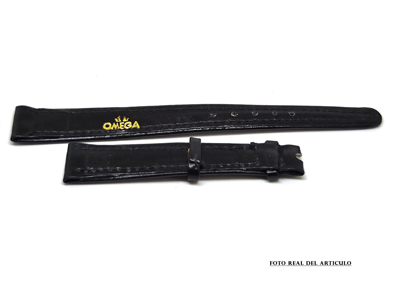 Replacement Vintage Watch Band Omega Black 13Mm. Without Buckle. Swiss