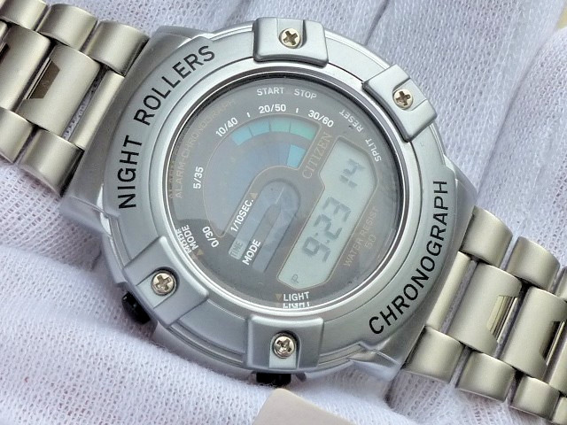 Citizen Night Rollers Magic Light Chronograph MC4000-51E NOS Watch w/ Cert