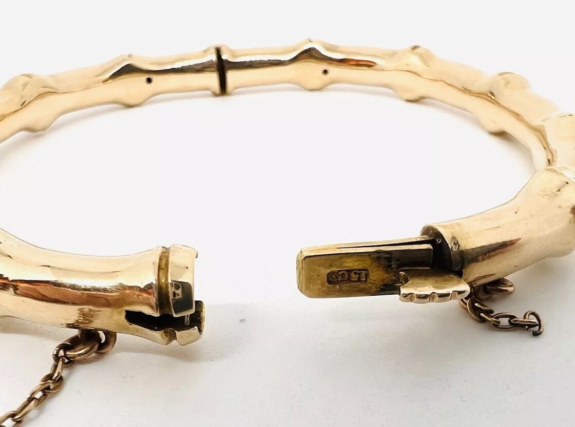 Victorian 15ct 15k Gold Rose Cut Diamond Bangle Bracelet 19.34g Antique Jewelry