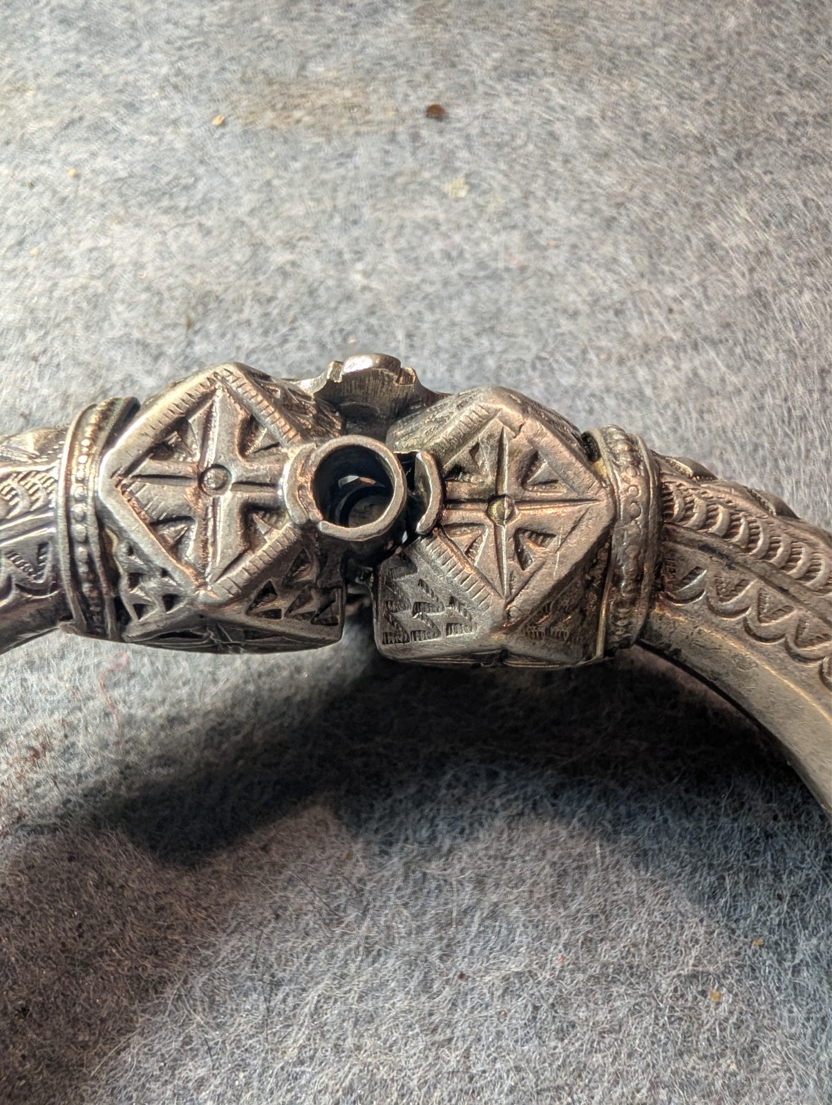 Rare 19th Century 900 Silver Egypt or India Link Tribal Anklet Bracelet 2.88oz