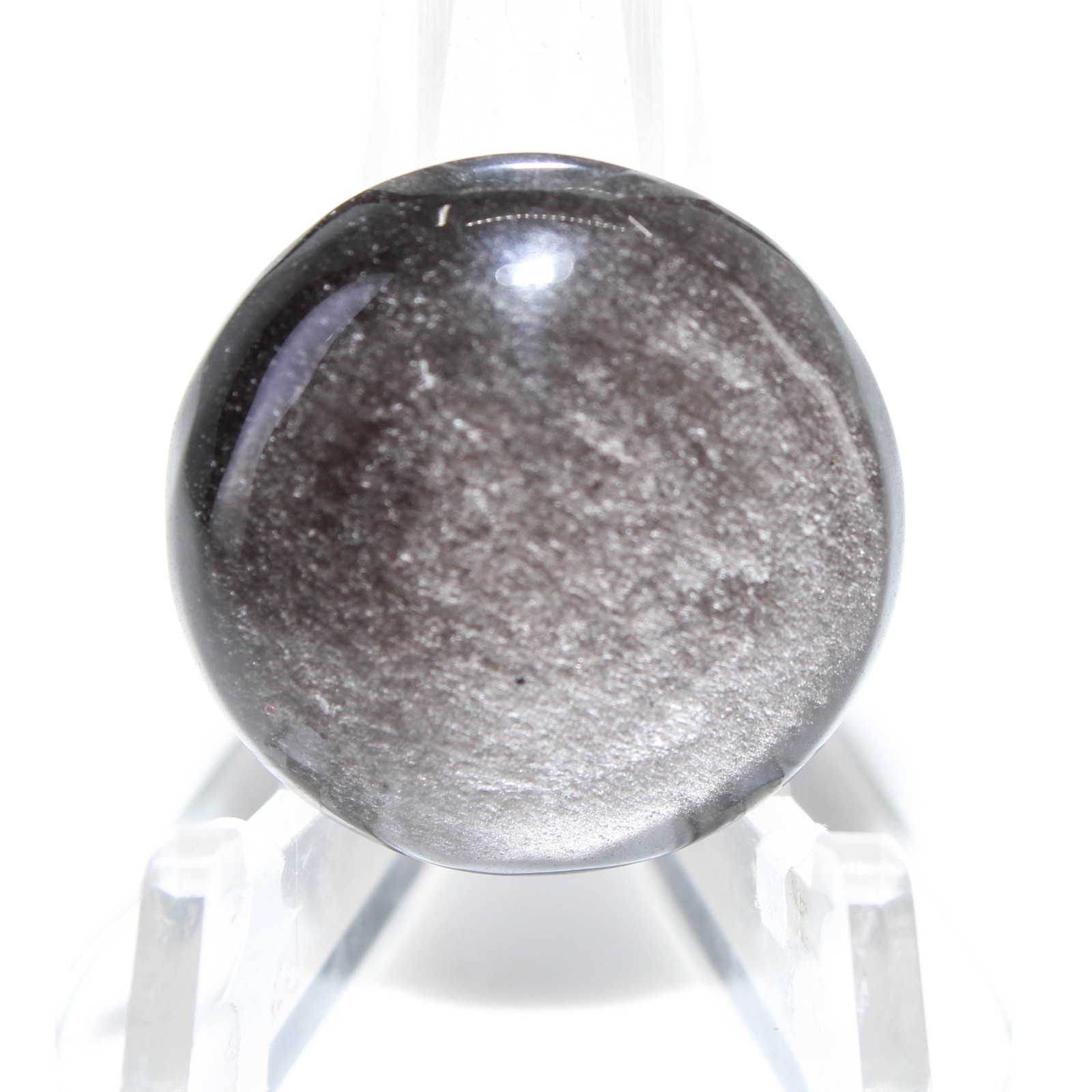 25.60 Ct. Rare Silver Obsidian Round Cabochon Loose Gemstone 23x23x5 mm