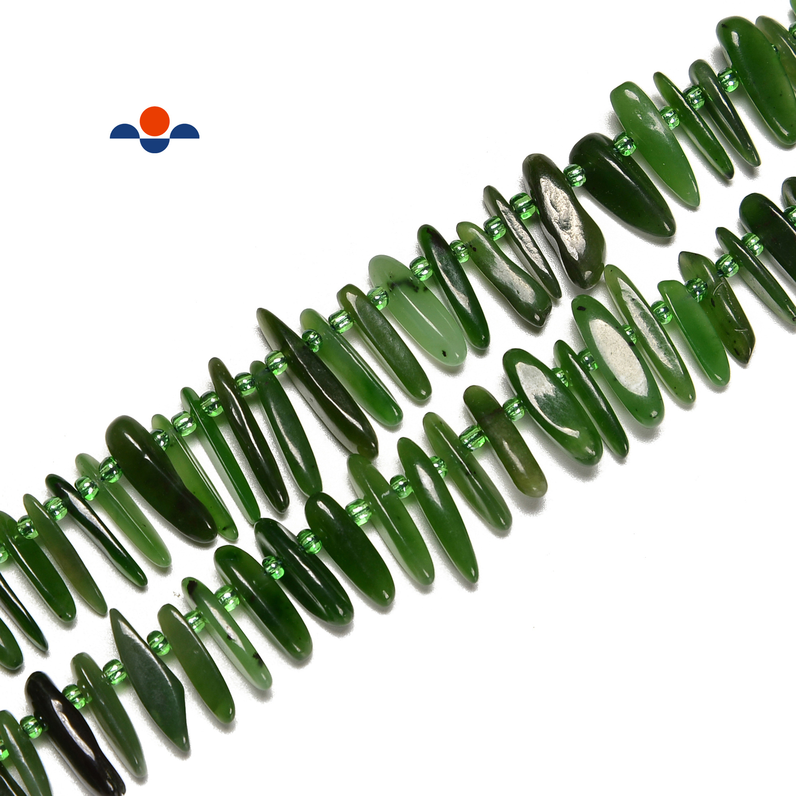Natural Canadian Jade Slice Pebble Nugget Points Beads Approx 10-20mm 15.5” Str