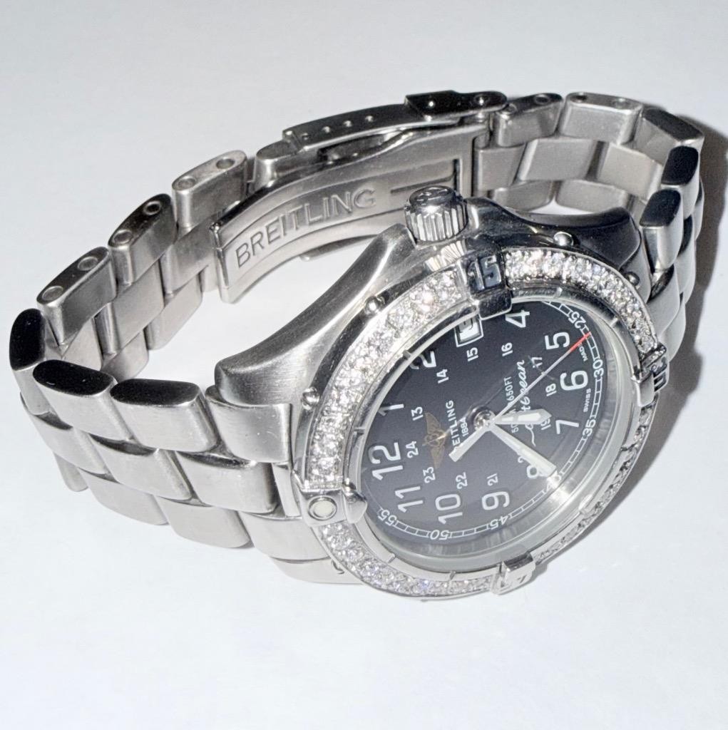 BREITLING MEN’S COLT OCEAN A64050 LAB GROWN DIAMOND QUARTZ WATCH