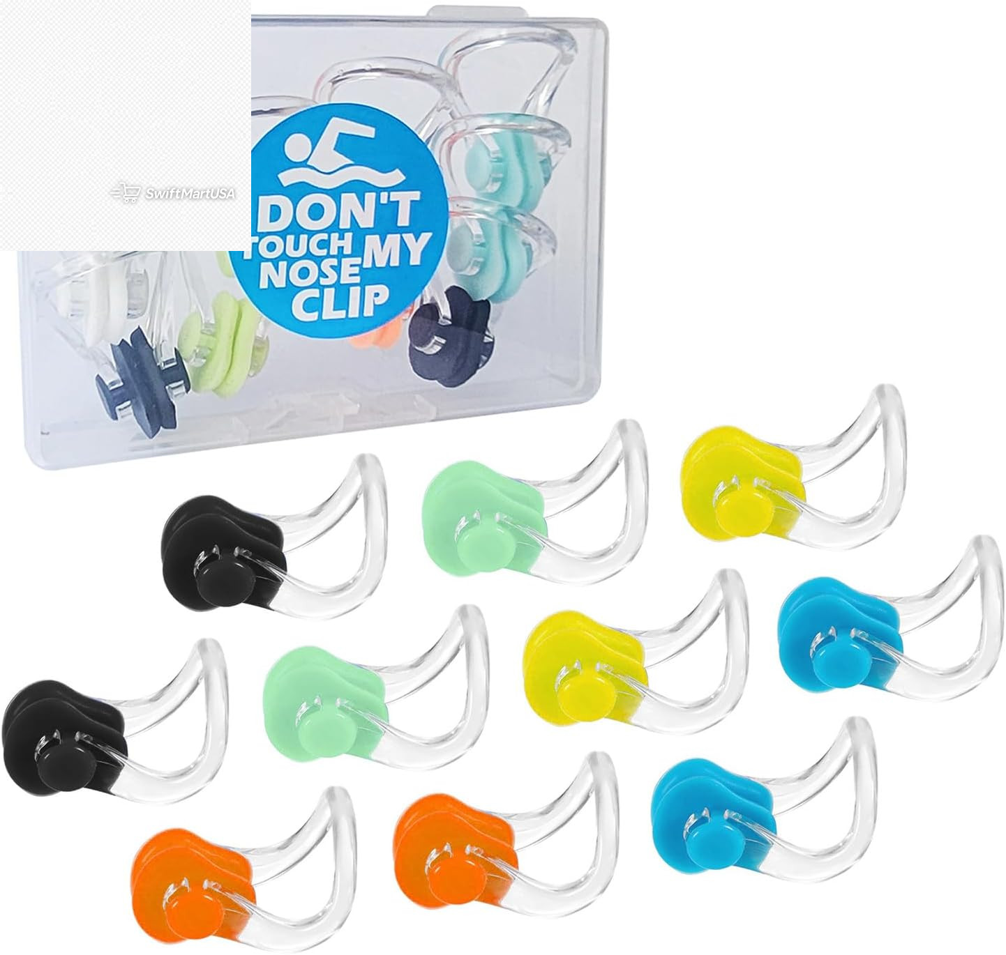 10Pcs Nose Clip for Swimming Nose Plugs for Kids and Adults Multi-Color