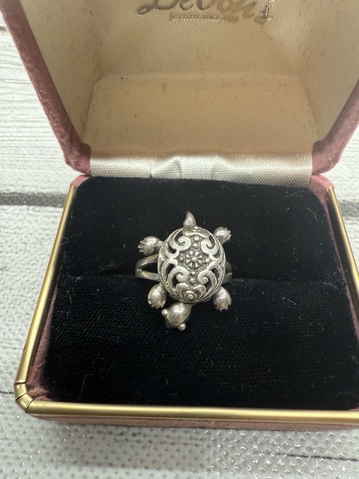 Sterling Silver Moveable Parts Turtle Ring 925 Fine Size 5