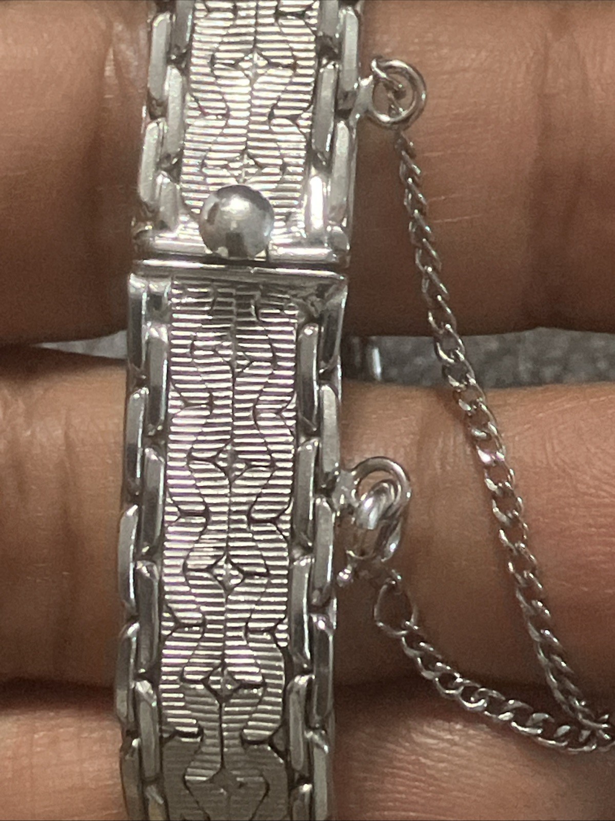 HSB Sterling Silver Bracelet 11.4mm Wide 28 Grams 7.5 Inches
