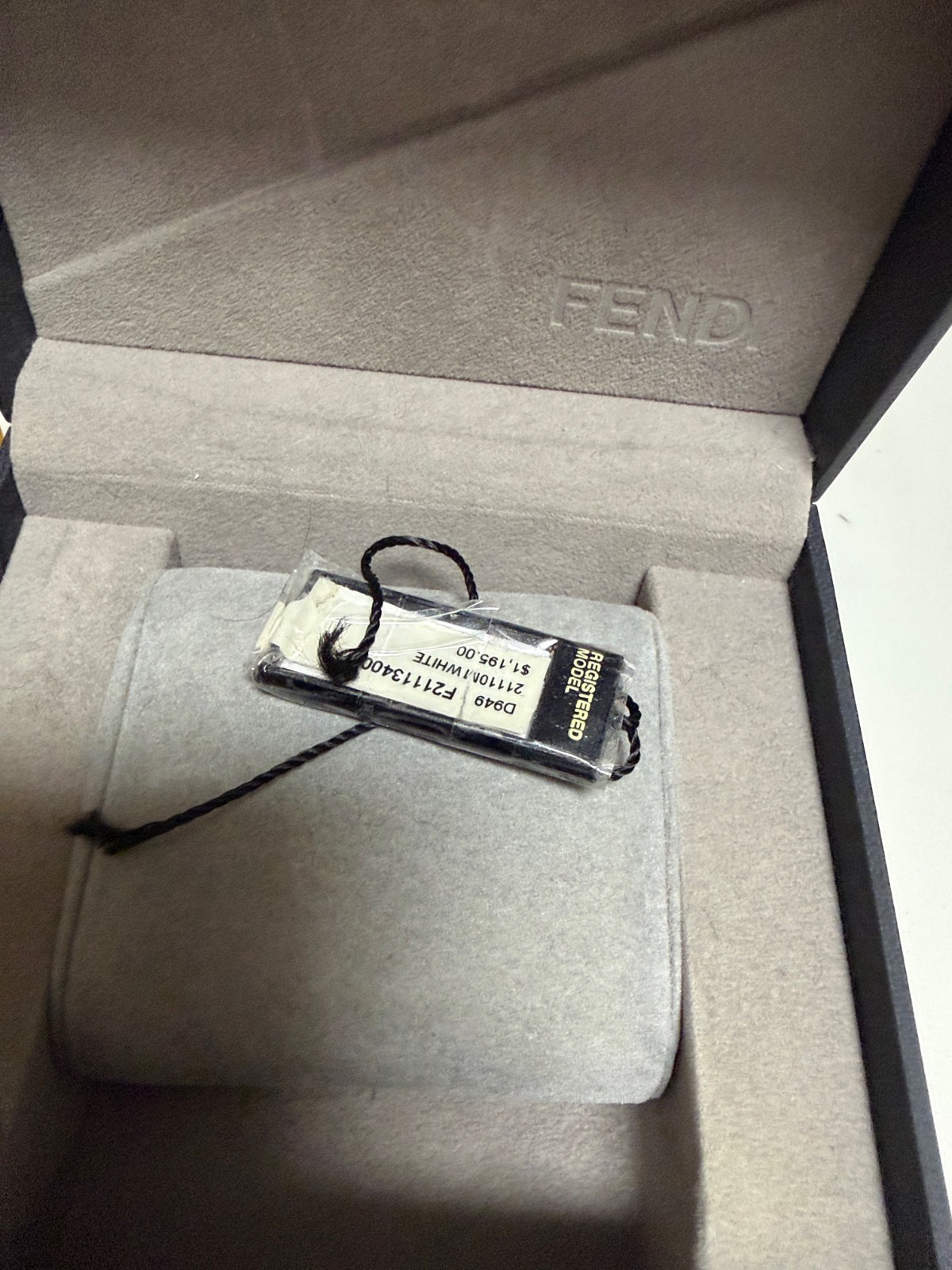 Fendi Jewelry Box Yellow/Black/Gray Velvet Lined Square 5x5x2.5 in