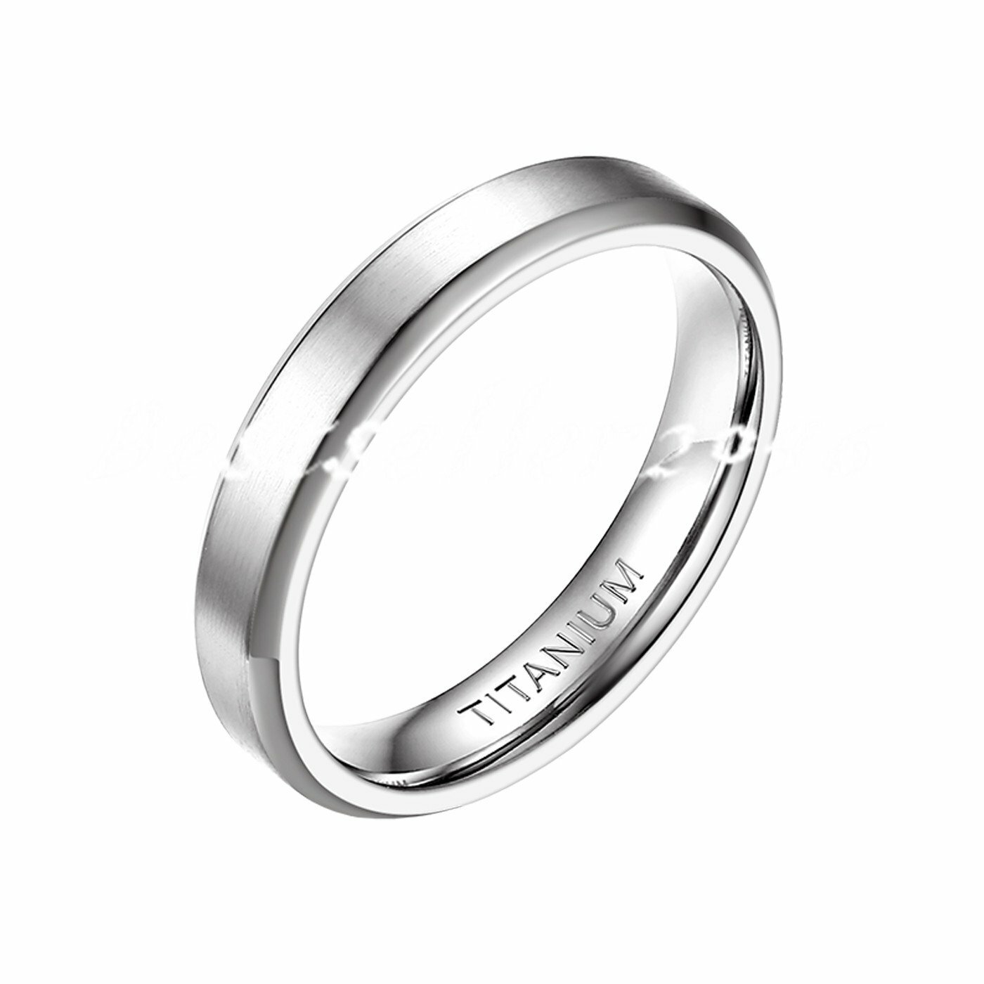 4/6/8MM Titanium Ring for Men Women Wedding Band Beveled Edges Matte Fininish
