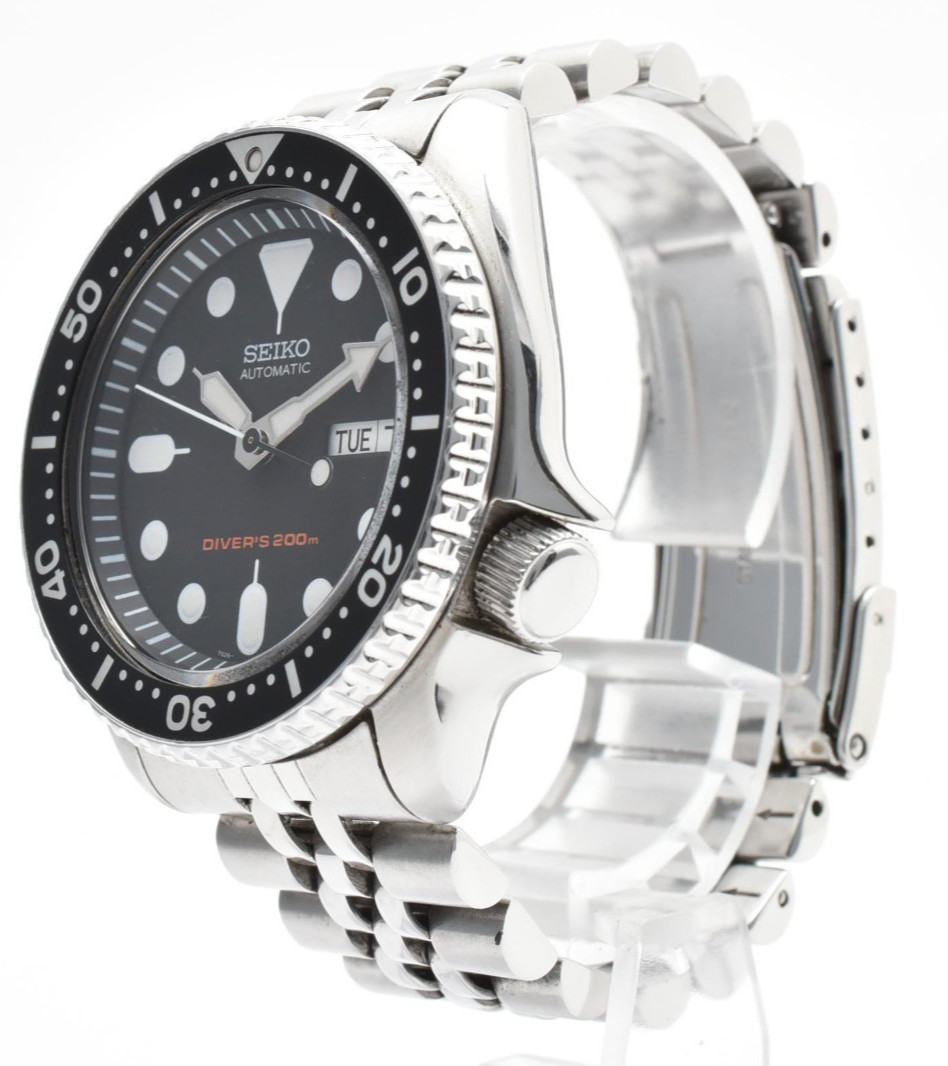 【Near MINT】 SEIKO 7S26-0020 SKX007 Black Diver’s Automatic Mens Watch From JAPAN