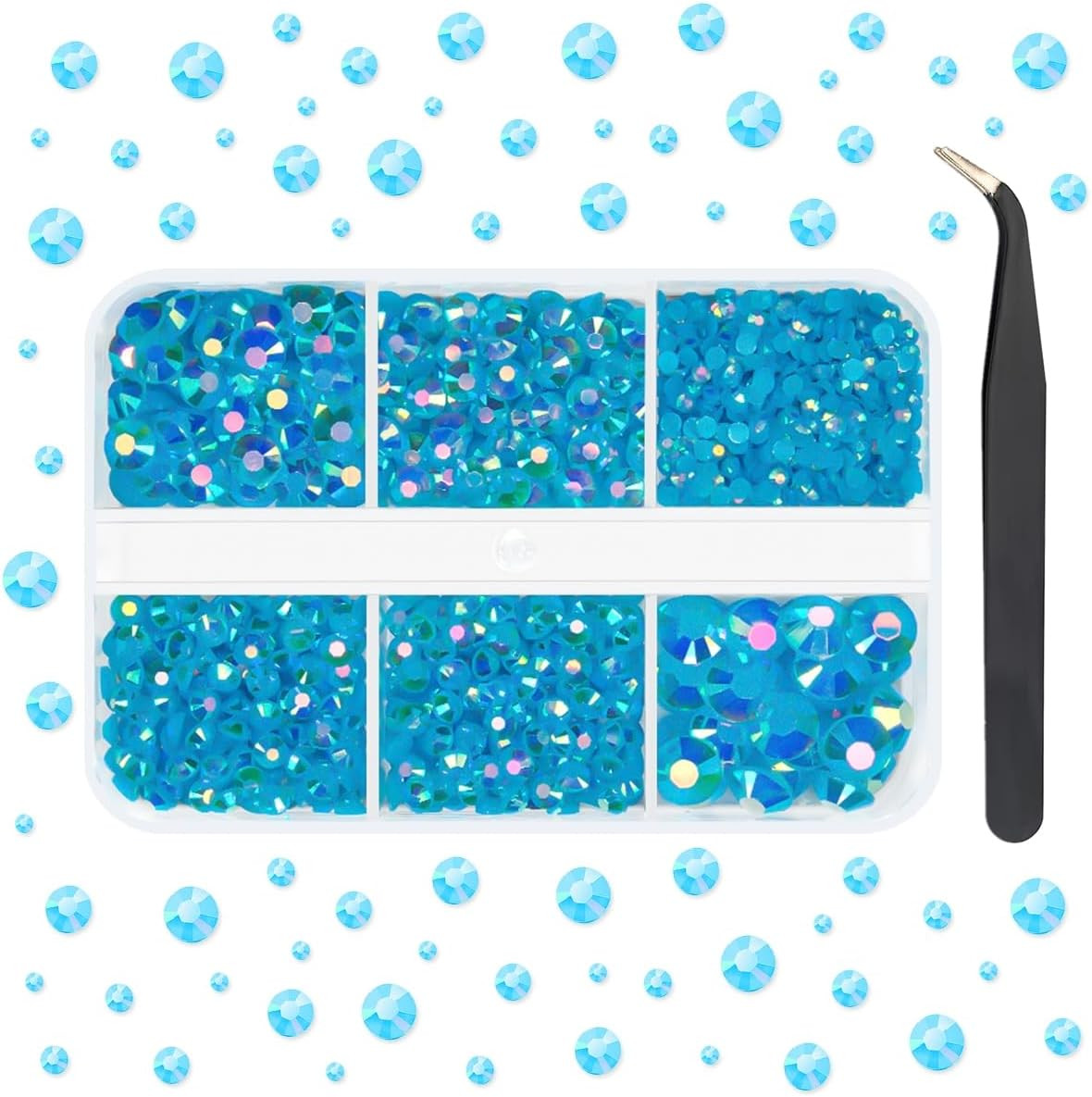 Teal Blue Resin Crystal Rhinestones for Bedazzling Crafting 2Mm 3Mm 4Mm 5Mm 6Mm
