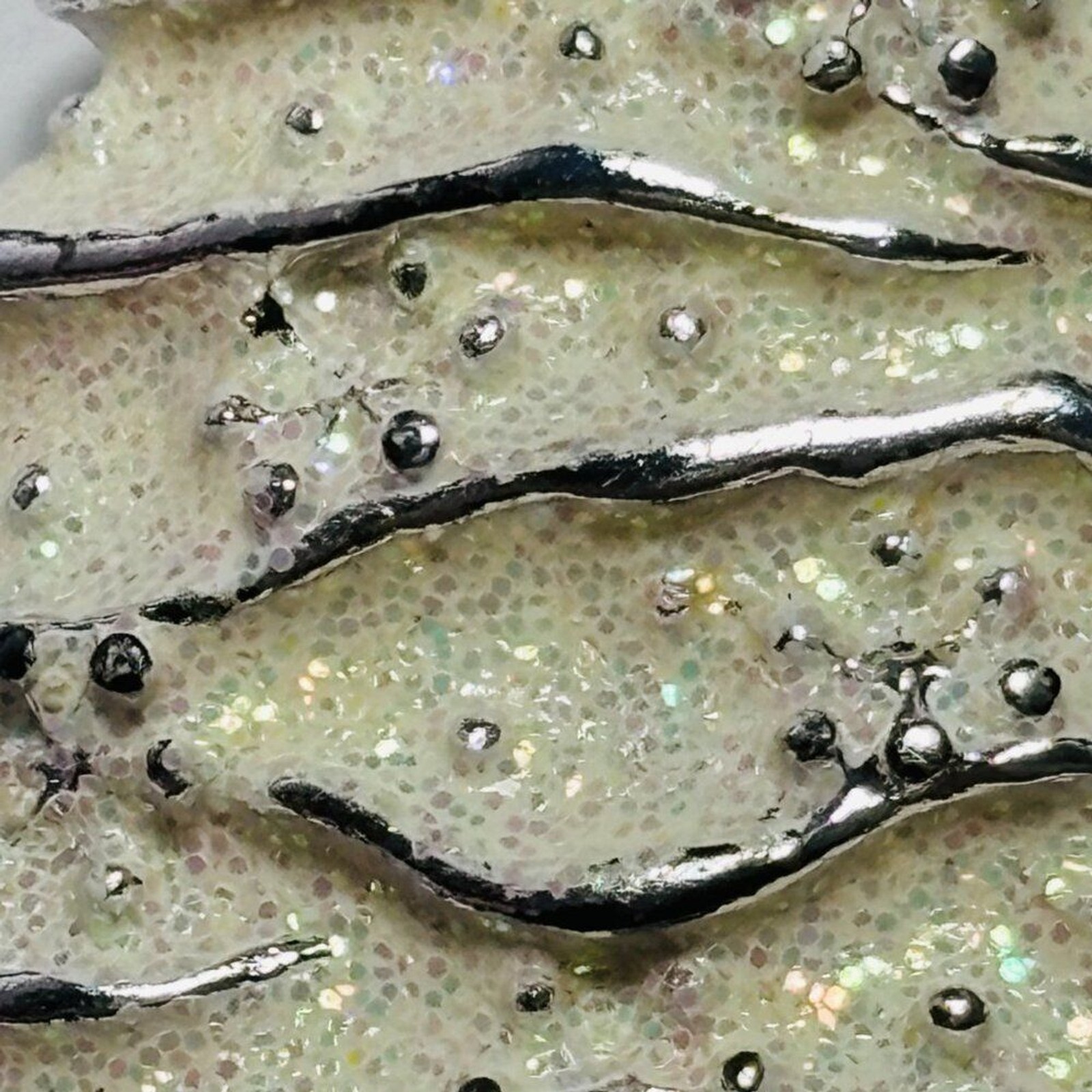 VINTAGE Christopher Radko Silver Tone Christmas Tree Brooch Dangle Snowflake