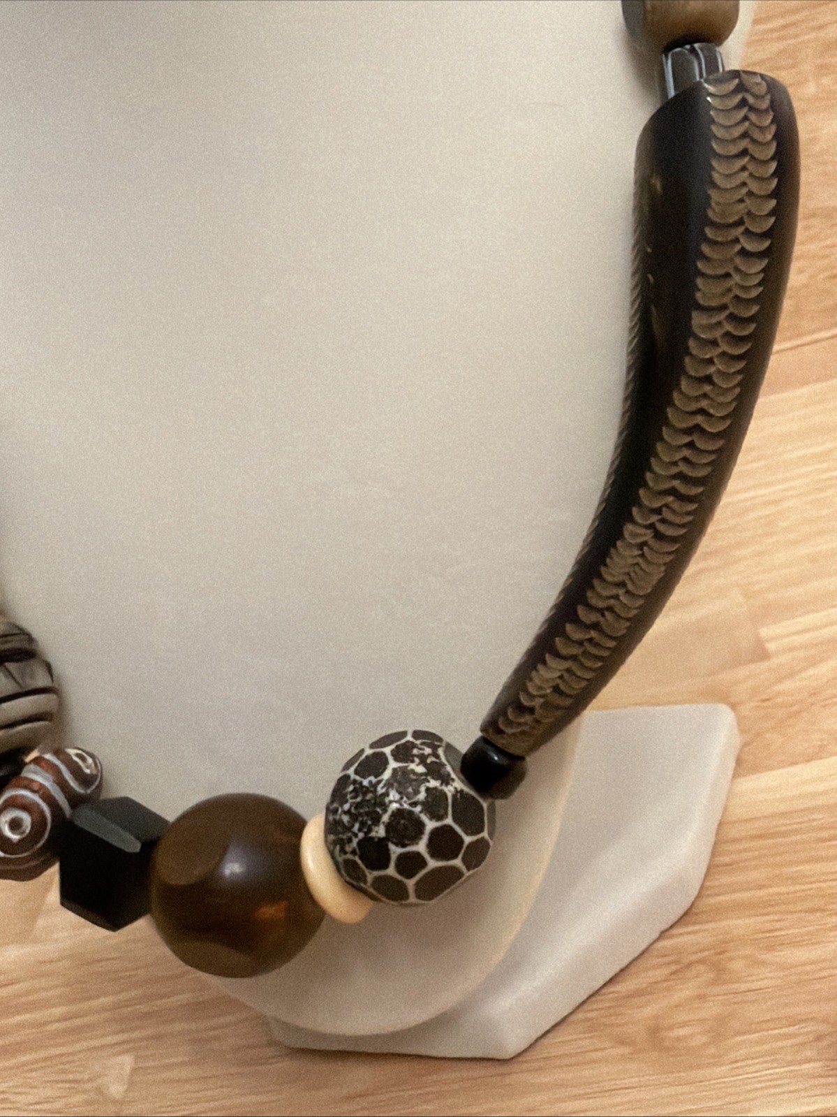 Necklace Indonesian Asymmetrical Assorted Wood Necklace