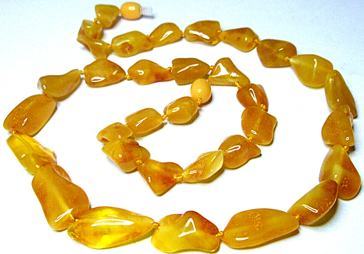 Genuine Baltic Amber Necklace Polished Egg Yolk Butterscotch 51 cm – 20 inch