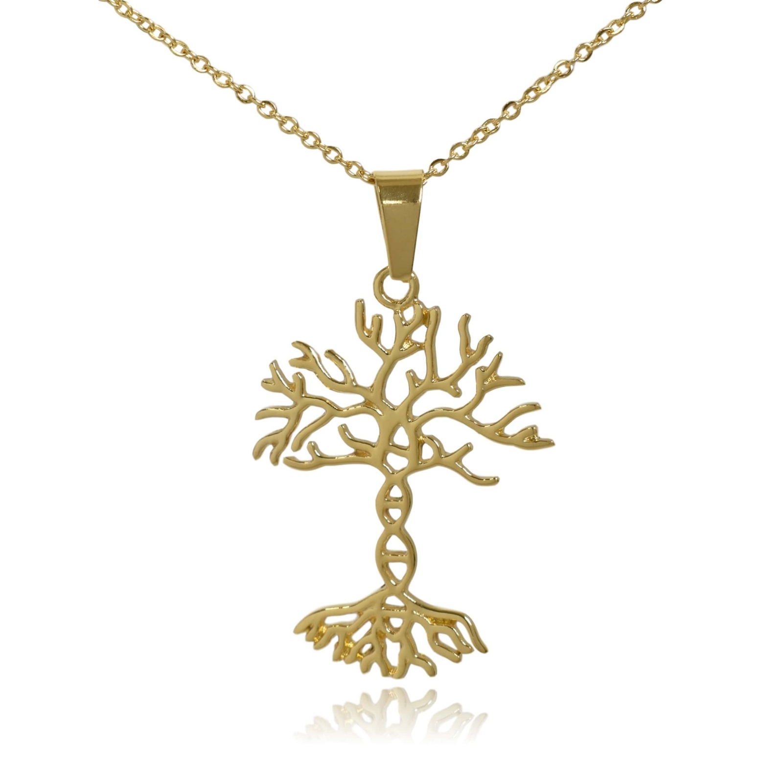 DNA Tree of Life Stainless Steel Pendant Necklace