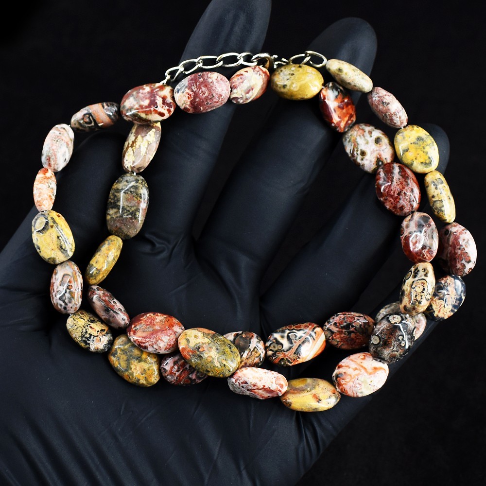 190.00 Cts Snake Skin Jasper Beaded Top Quality Ever Awesome Necklace RK 07 E724