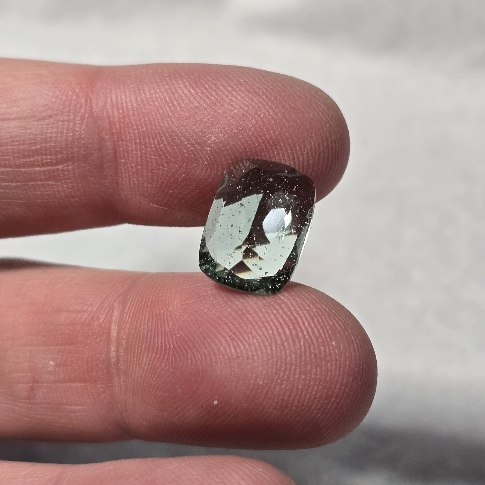 Ancient Roman Glass Cabochon Loose Rectangular Cab Jewelry Making Faceted Green