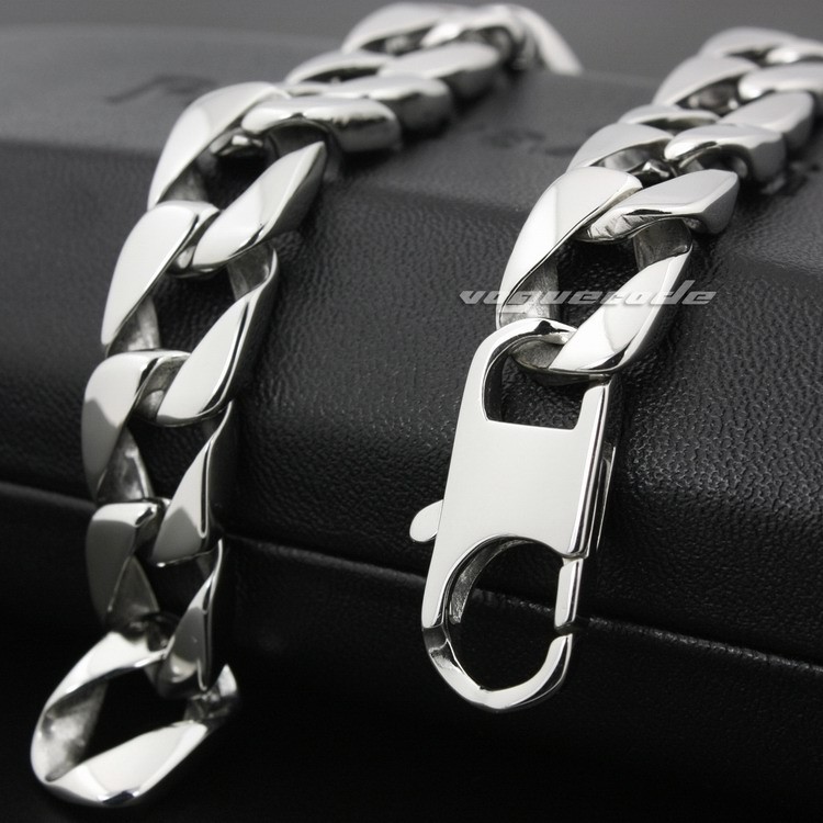 Stainless Steel Curb Cuban Link Chain Mens Biker Punk Bracelet 5A002B BZ