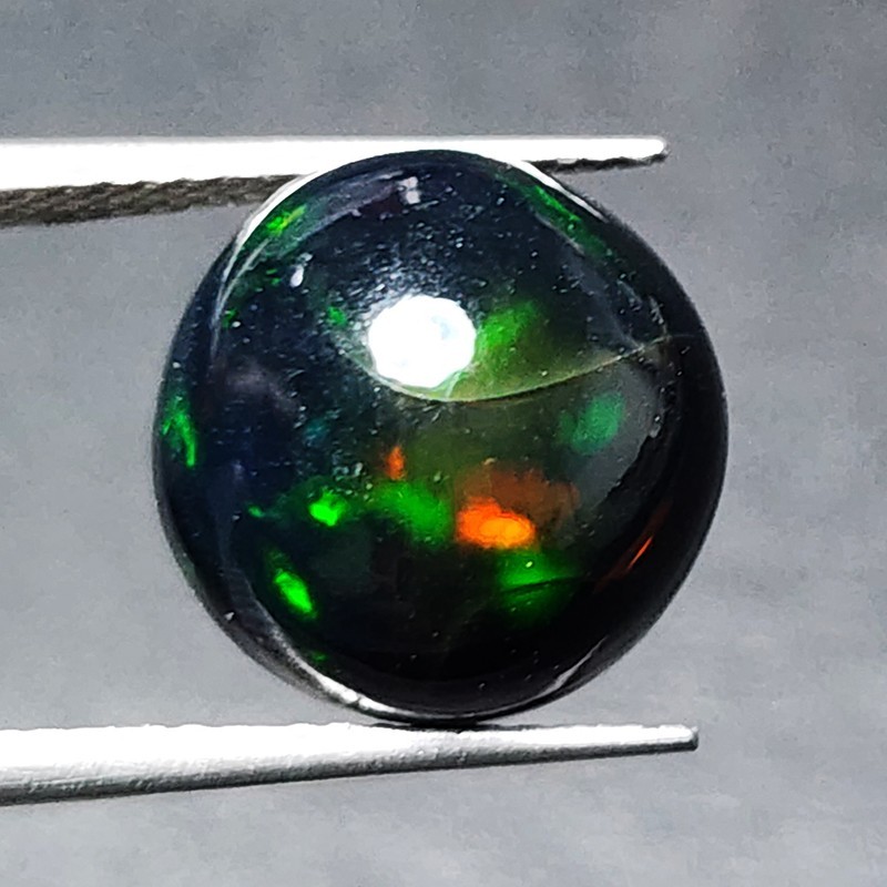 Natural Ethiopian Welo Honeycomb Black Opal Round AAA Fire Loose Gemstone 4.85Ct