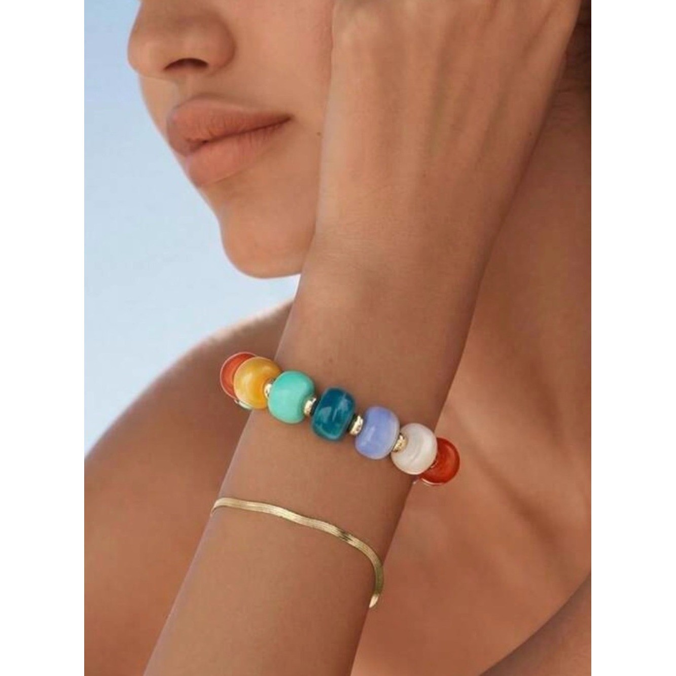 Colorful Bead Necklace & Bracelet Set