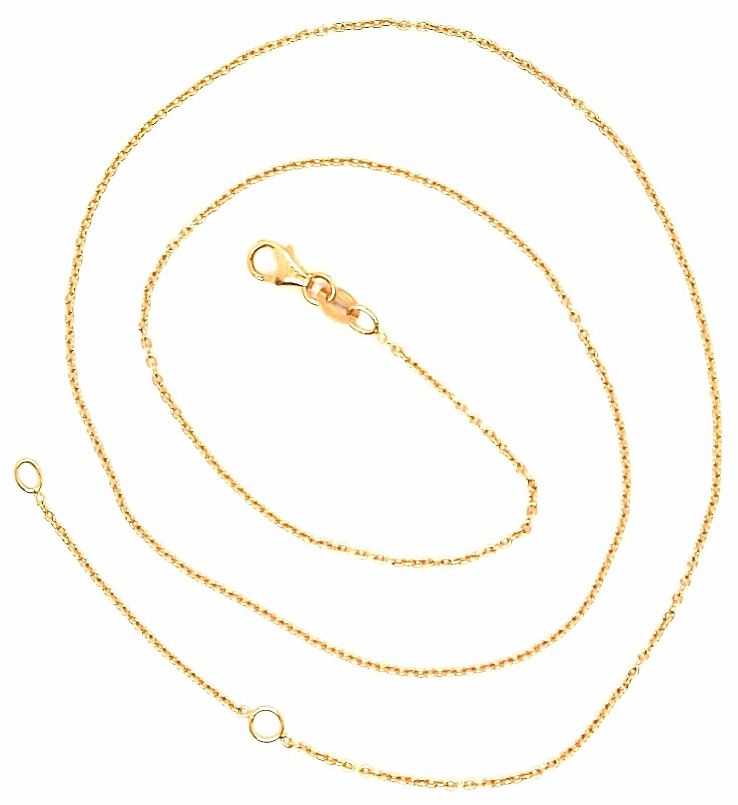 18K YELLOW GOLD CHAIN 1.0 MM ROLO ROUND CIRCLE LINK, 15.7 INCHES, MADE IN ITALY