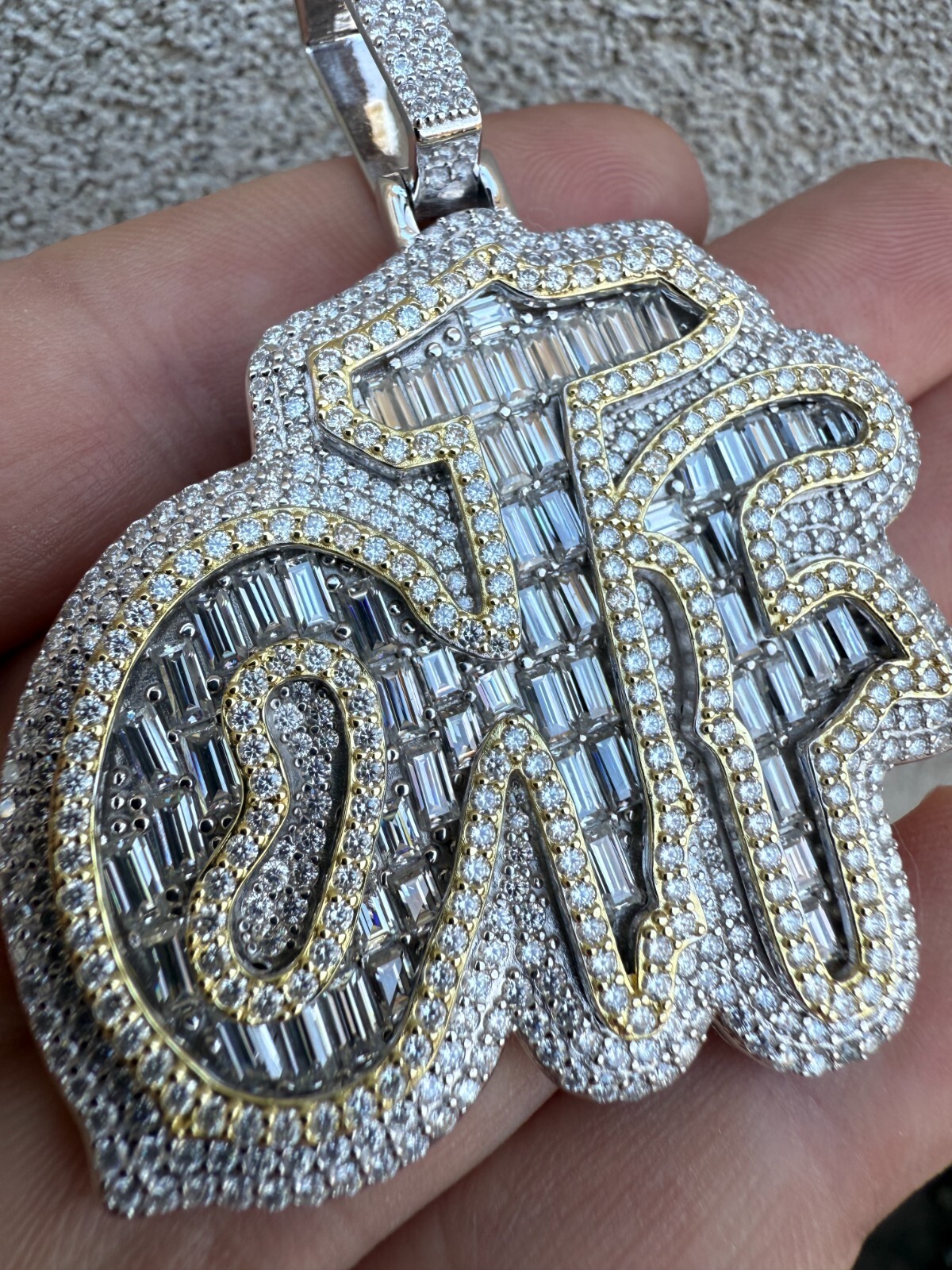 MOISSANITE 925 Silver / Gold Only The Family OTF Iced Hip Hop Necklace Pendant
