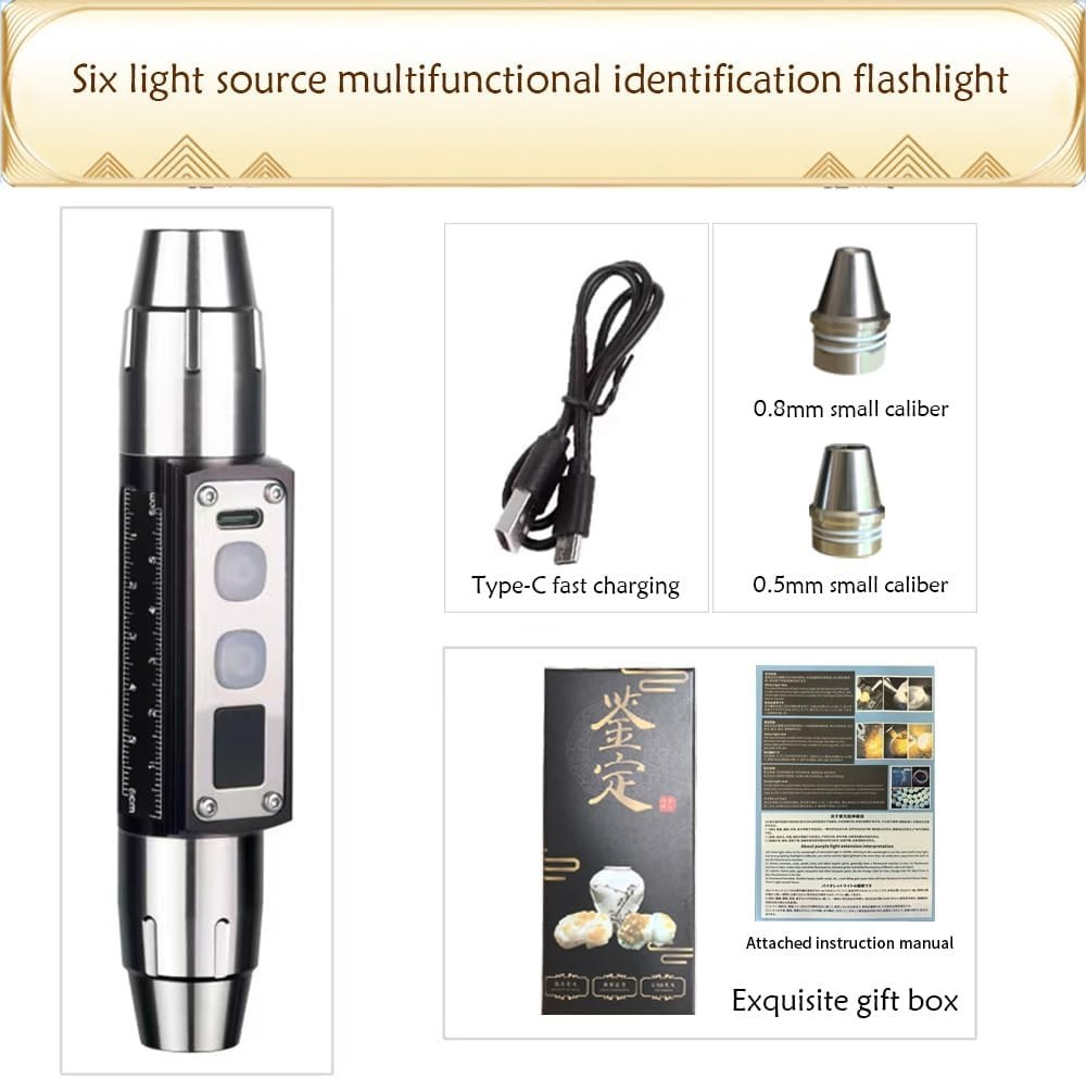 Gemstones UV Flashlight, Super Bright Gem Tester for All Stones, White