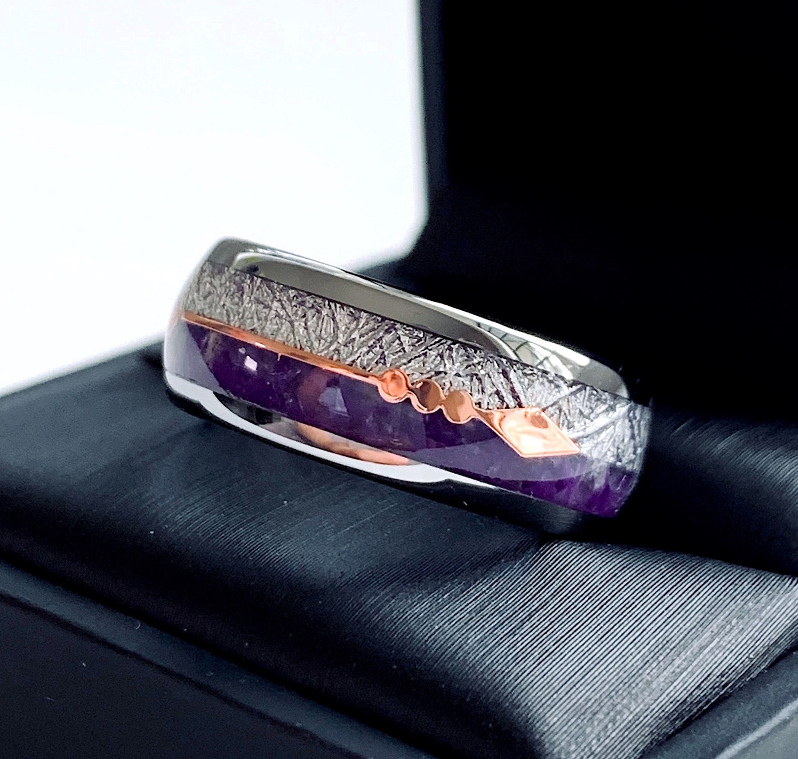 Purple Stone Ring, Mens Purple Ring, His and Hers Promise Ring, Matching Rings