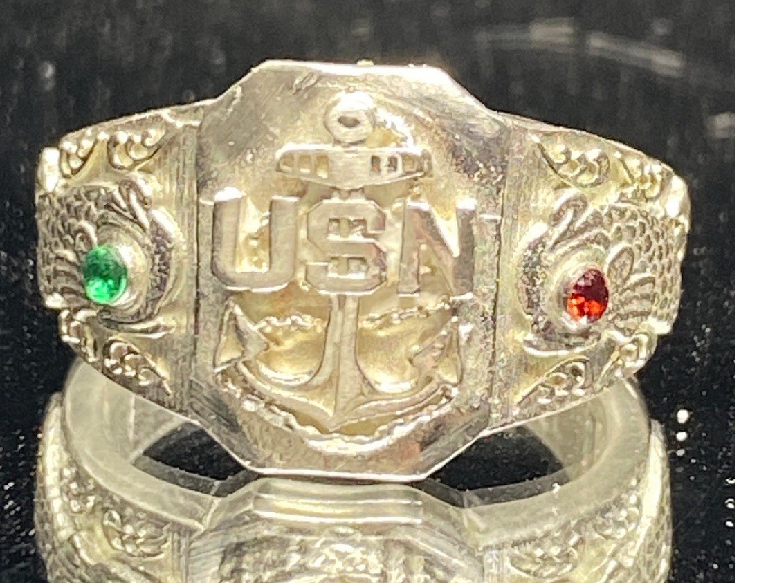 Navy 925 Sterling Silver Submarine Ring Navy Licensed Handmade/Homemade USA