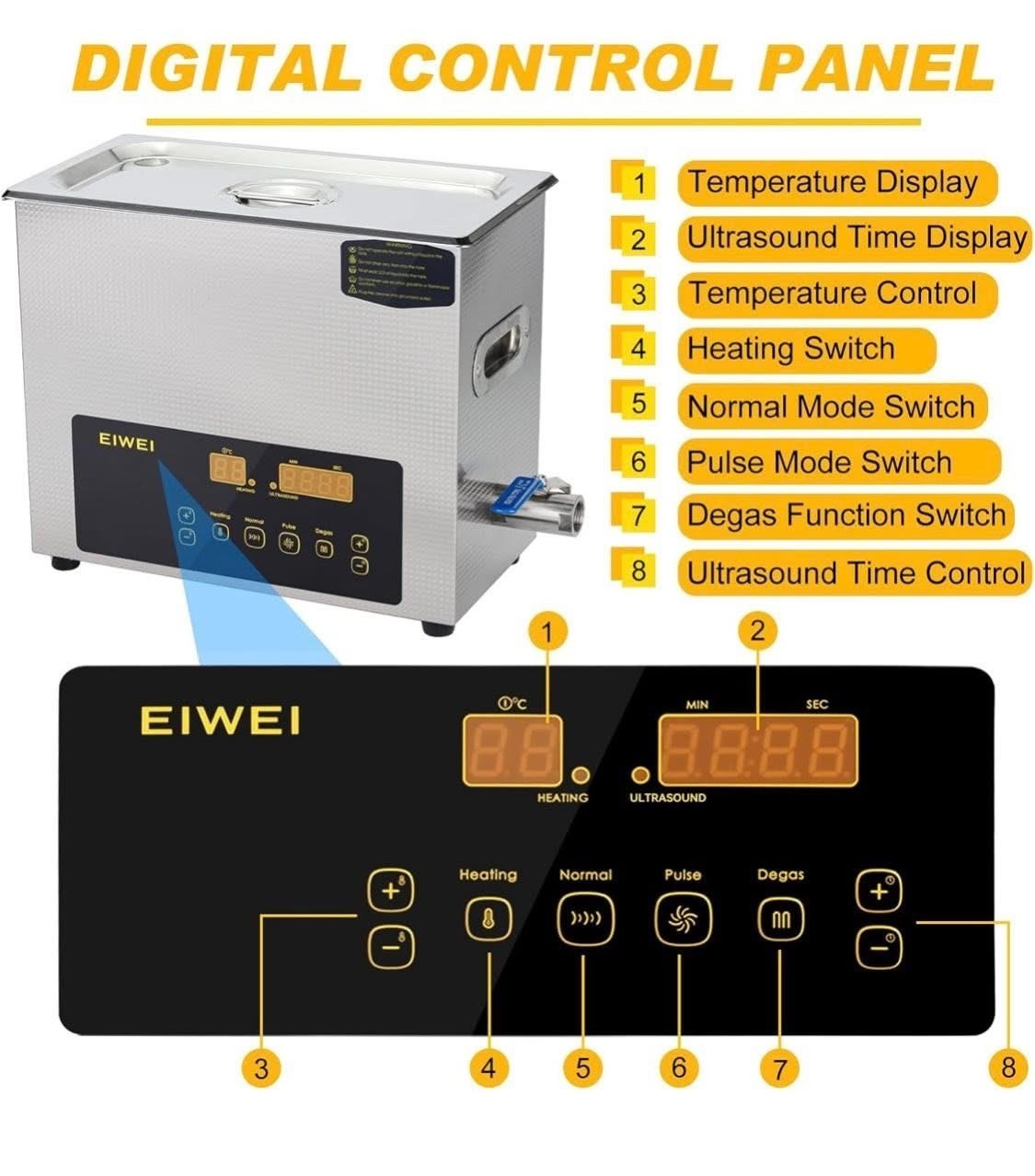 6L Ultrasonic Cleaner Dual-Frequency Professional Digital Stainless Steel Cle…