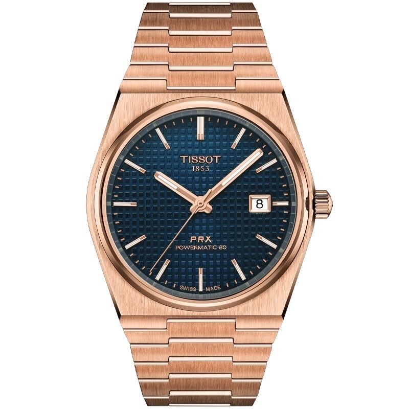 Tissot PRX Rose Gold 40mm Powermatic 80 Blue Dial Men’s Watch T1374073304100